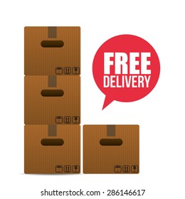 Free delivery design over white background, vector illustration