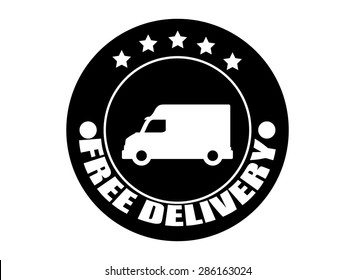 Free delivery design over white background, vector illustration