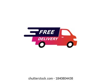 Free delivery element service logo badge. Free shipping order icon vector illustration