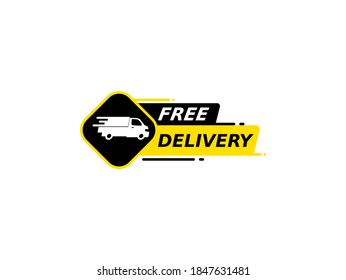 Free delivery element service logo badge. Free shipping order icon vector illustration