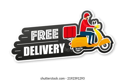 Free delivery. Express delivery icon. Price tag. Vector stock illustration.