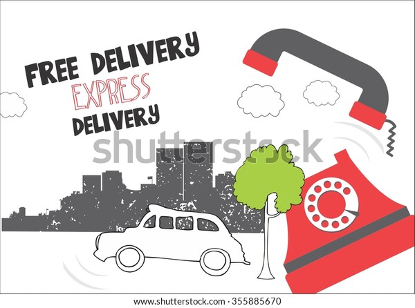 Free delivery, fast\
delivery. Vector.