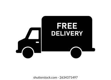 Free Delivery Freight Truck Icon, free delivery truck icon vector, express delivery cargo icon