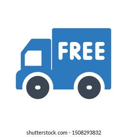 free delivery glyph colour vector icon