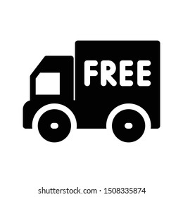 free delivery glyph flat vector icon