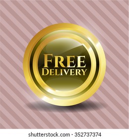 Free Delivery gold badge or emblem