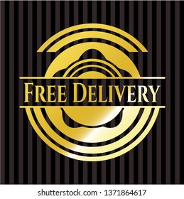 Free Delivery gold emblem or badge