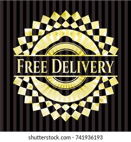 Free Delivery gold shiny badge