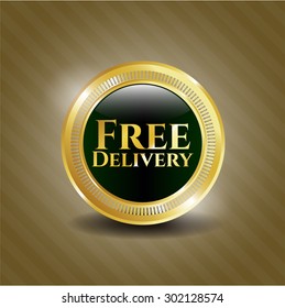 Free Delivery gold shiny emblem