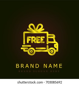 Free delivery golden metallic logo