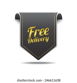 Free Delivery golden Vector Icon Design