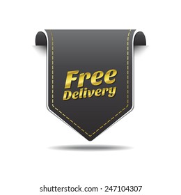Free Delivery golden Vector Icon Design