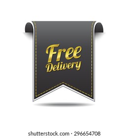 Free Delivery golden Vector Icon Design