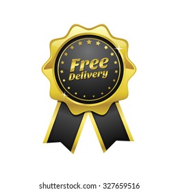 Free Delivery golden Vector Icon Design