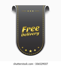Free Delivery golden Vector Icon Design