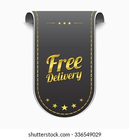 Free Delivery golden Vector Icon Design
