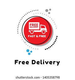 free delivery - graphic concept. truck icon and text fast&free