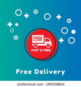 free delivery - graphic concept. truck icon and text fast&free