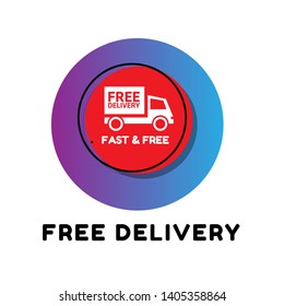 free delivery - graphic concept. truck icon and text fast&free