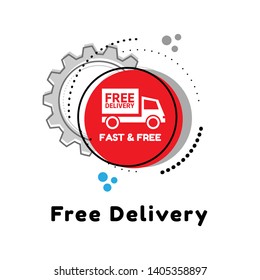 free delivery - graphic concept. truck icon and text fast&free