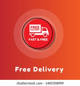 free delivery - graphic concept. truck icon and text fast&free