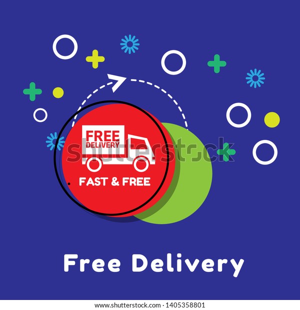 free delivery - graphic concept. truck
icon and text
fast&free