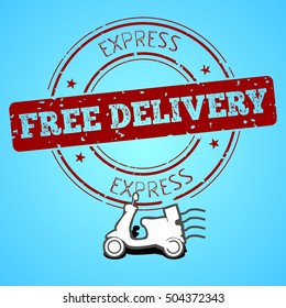 Free delivery graphic design with text, Vector illustration