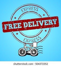 Free delivery graphic design with text, Vector illustration
