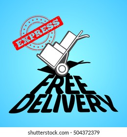 Free delivery graphic design with text, Vector illustration