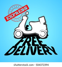Free delivery graphic design with text, Vector illustration