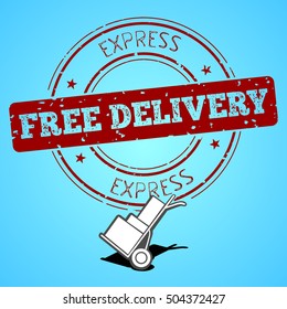 Free delivery graphic design with text, Vector illustration