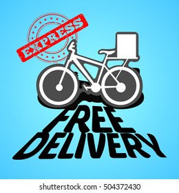 Free delivery graphic design with text, Vector illustration
