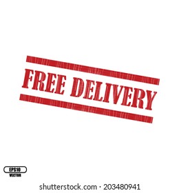FREE DELIVERY grunge rubber stamp on white background. vector illustration.