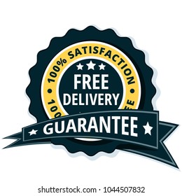 Free Delivery Guarantee label illustration