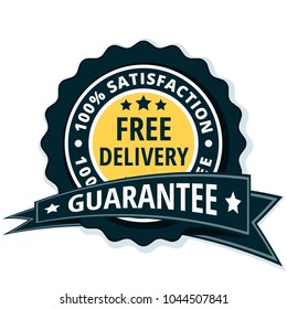 Free Delivery Guarantee label illustration