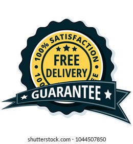 Free Delivery Guarantee label illustration