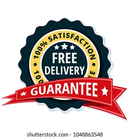 Free Delivery Guarantee label illustration