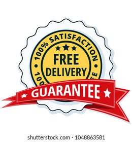 Free Delivery Guarantee label illustration