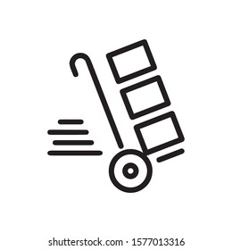 Free Delivery Handcart icon on white background