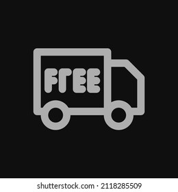 free delivery icon with black background