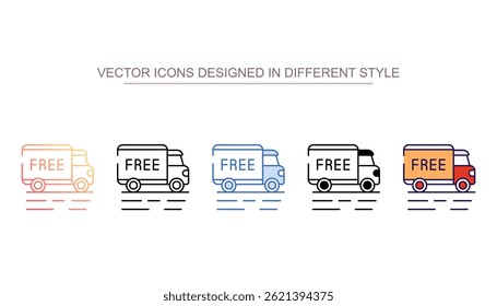 Free Delivery icon design with white background stock illustration