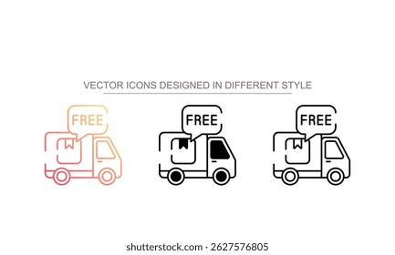Free Delivery icon design with white background stock illustration