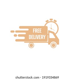 Free delivery icon. Flat vector illustration.