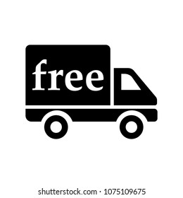 Free delivery icon isolated on white background. Flat van logo for business, marketing, internet concept. Trendy modern vector symbol for web site design or mobile app.