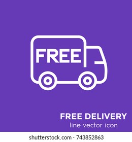 free delivery icon, linear style