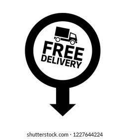 free delivery icon and map pin. logo concept. Designed for your web site design, logo, app, UI