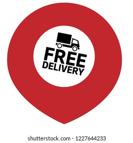 free delivery icon and map pin. logo concept. Designed for your web site design, logo, app, UI