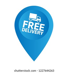 free delivery icon and map pin. logo concept. Designed for your web site design, logo, app, UI