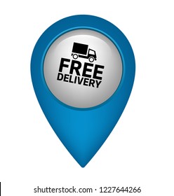 free delivery icon and map pin. logo concept. Designed for your web site design, logo, app, UI
