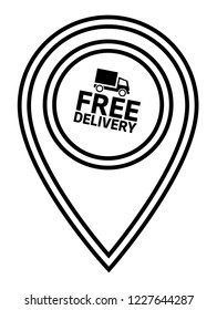 free delivery icon and map pin. logo concept. Designed for your web site design, logo, app, UI